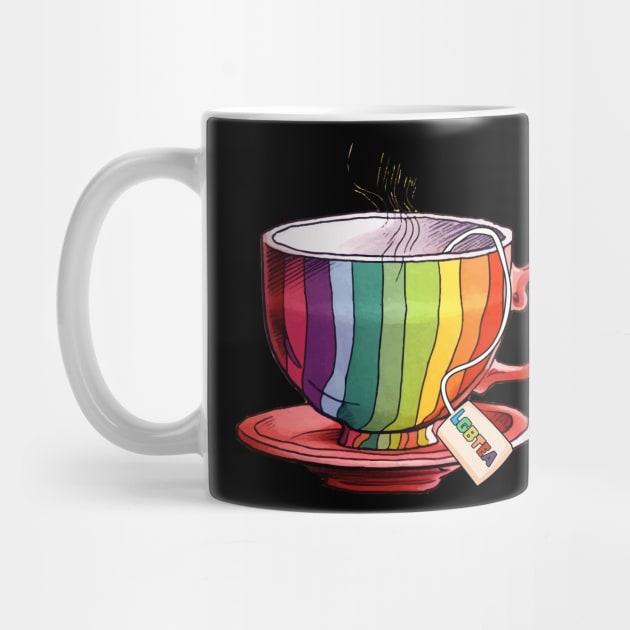 Proud LGBTQ gay pride tea drinker Rainbow Colored Tea Cup LGBTea by star trek fanart and more